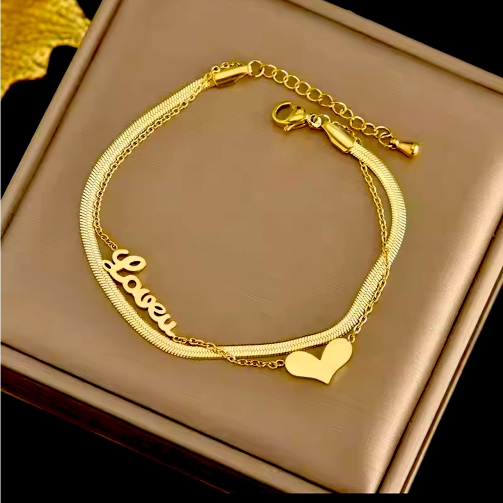 Gold Heart Love Bracelet